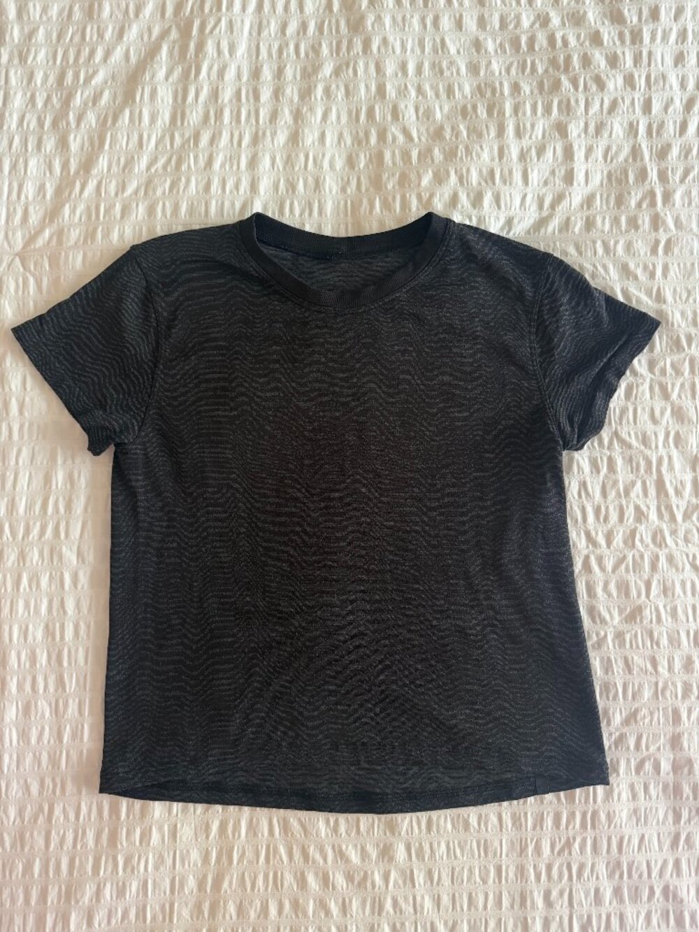 Lululemon Black Patterned Loose Fit Athletic Shirt Activewear